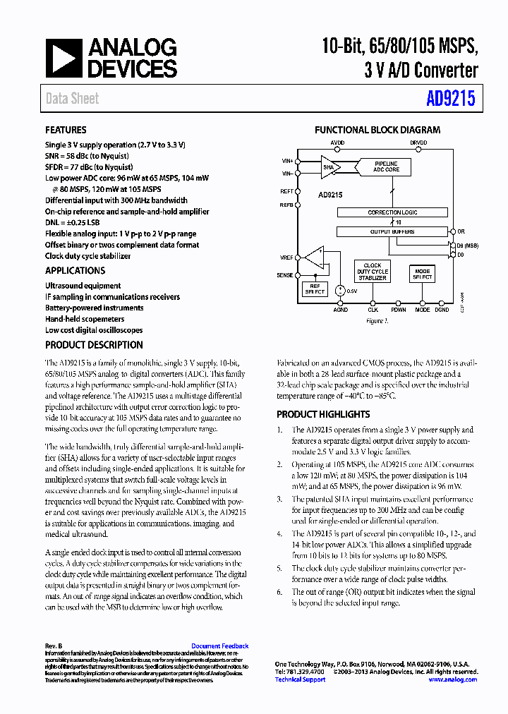 AD9215BRUZRL7-105_6498062.PDF Datasheet