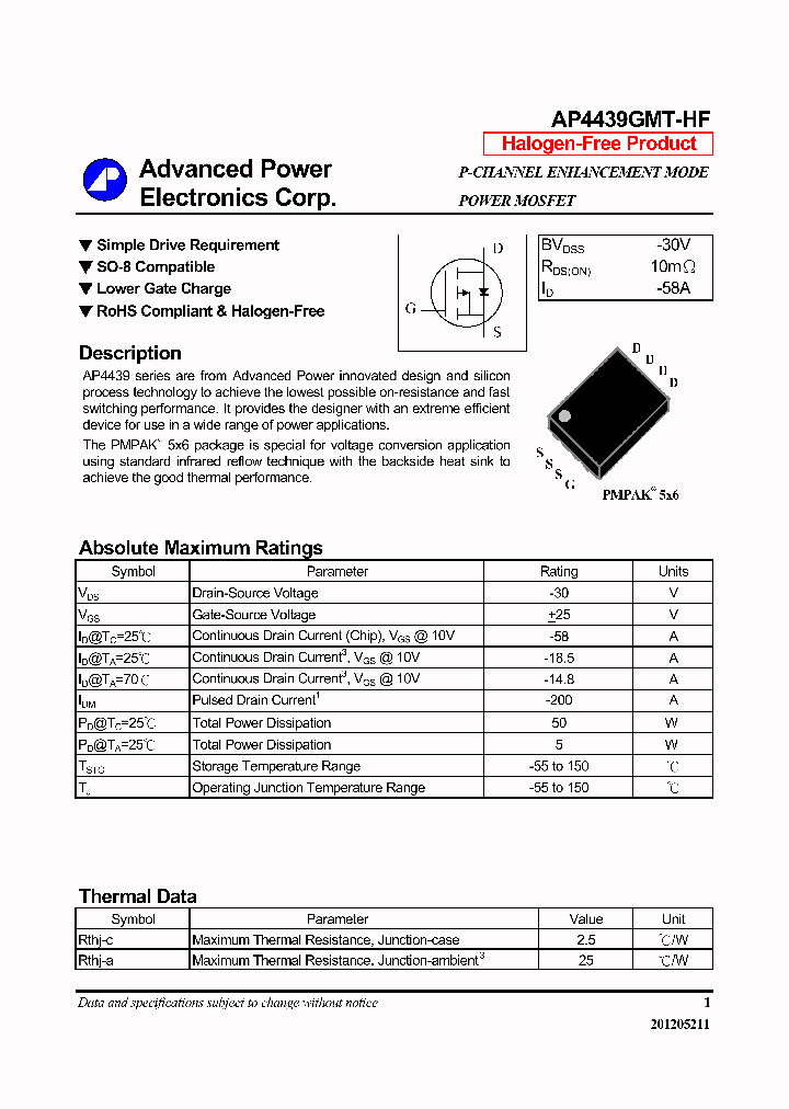 AP4439GMT-HF_6507273.PDF Datasheet