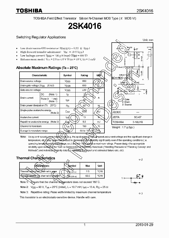 2SK4016Q_6519550.PDF Datasheet