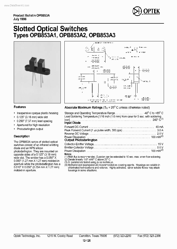 OPB853A1_6524337.PDF Datasheet