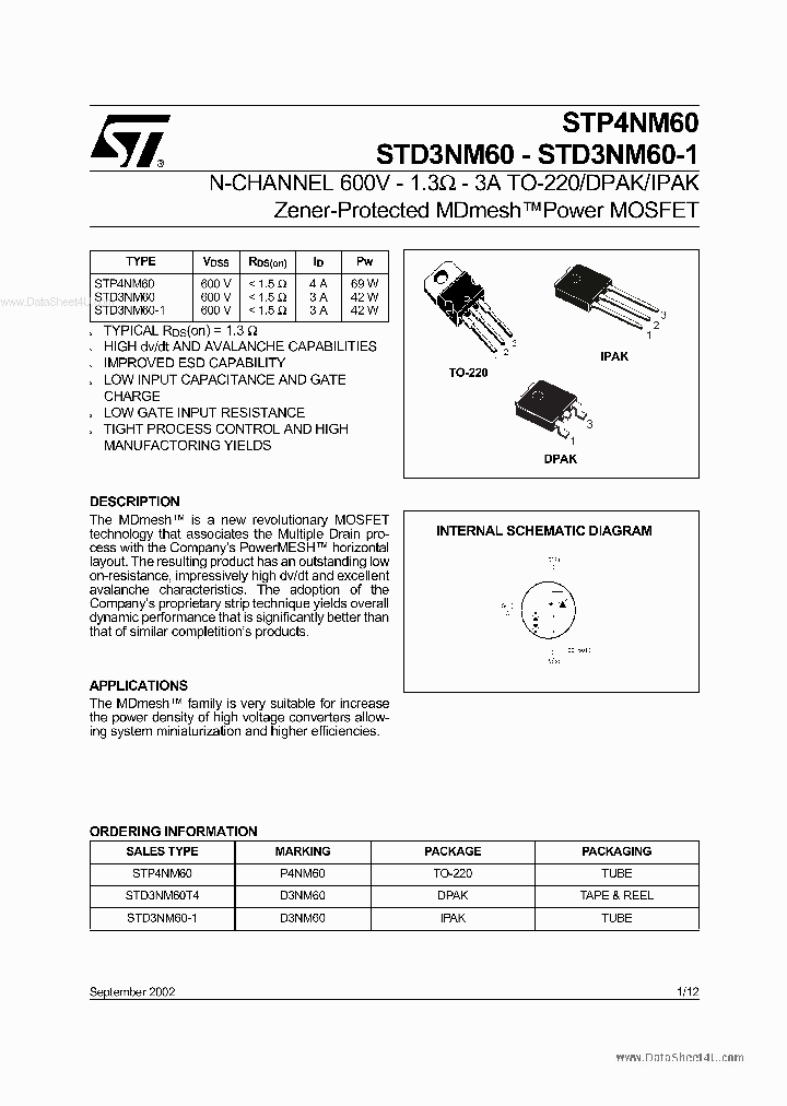 STD3NM60_6525351.PDF Datasheet