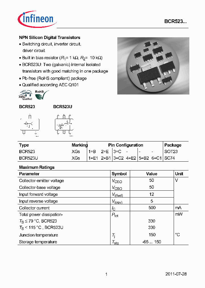 BCR523E6327_6531537.PDF Datasheet