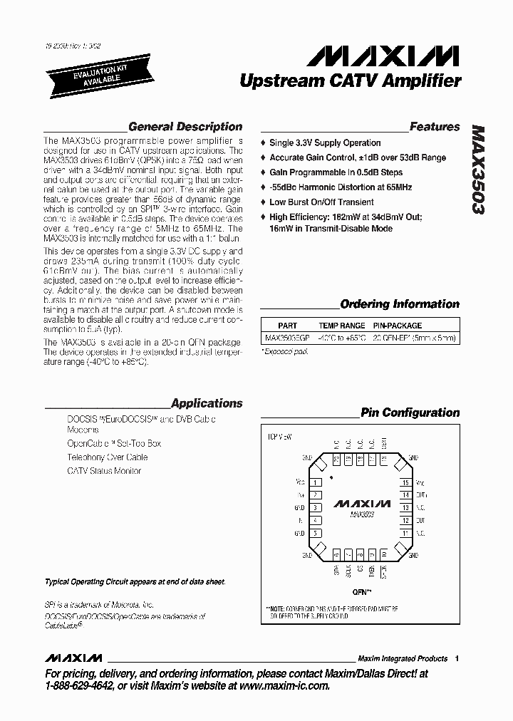 MAX3503EGP-T_6538801.PDF Datasheet