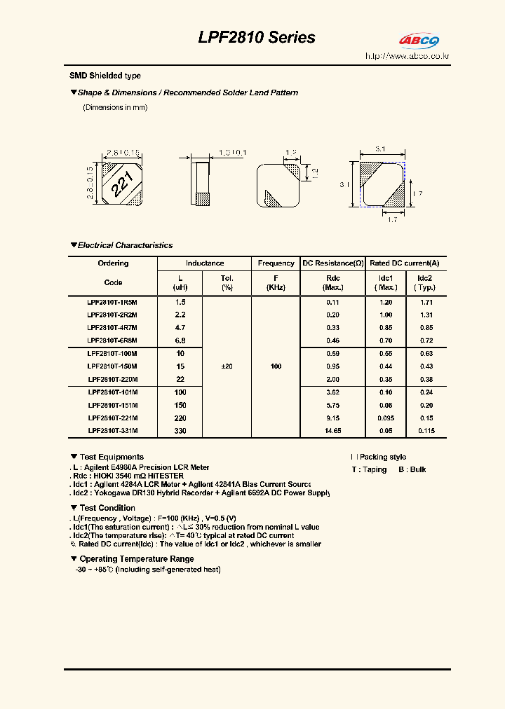LPF2810T-6R8M_6555840.PDF Datasheet