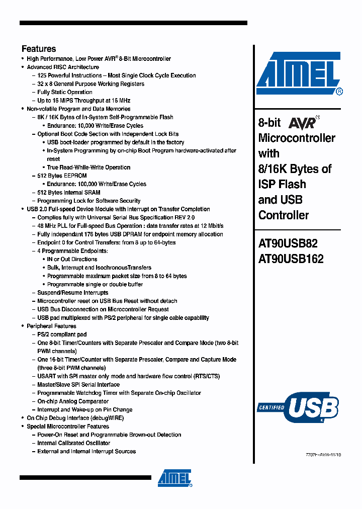 AT90USB162-16AU_6595162.PDF Datasheet Download --- IC-ON-LINE