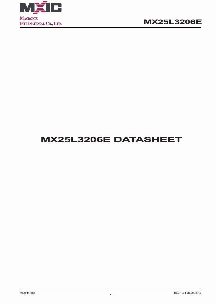 MX25L3206EZUI-12G_6595616.PDF Datasheet