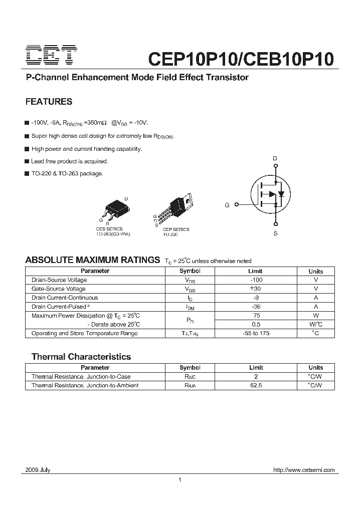 CEP10P10_6602507.PDF Datasheet