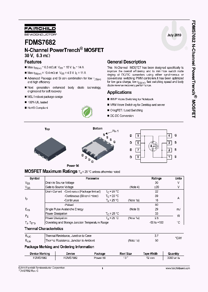 FDMS7682_6603922.PDF Datasheet