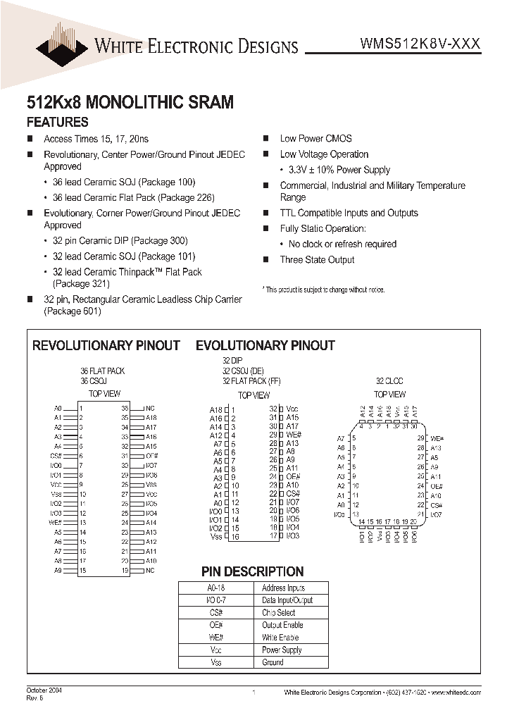 WMS512K8V-20FC_6617266.PDF Datasheet