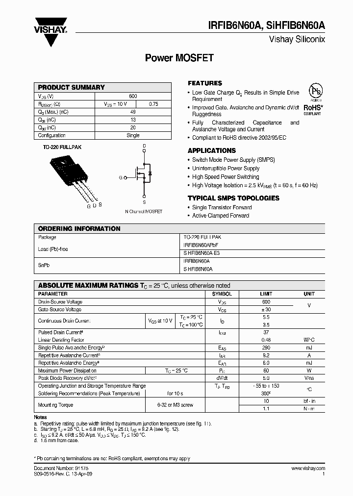 IRFIB6N60APBF_6634089.PDF Datasheet