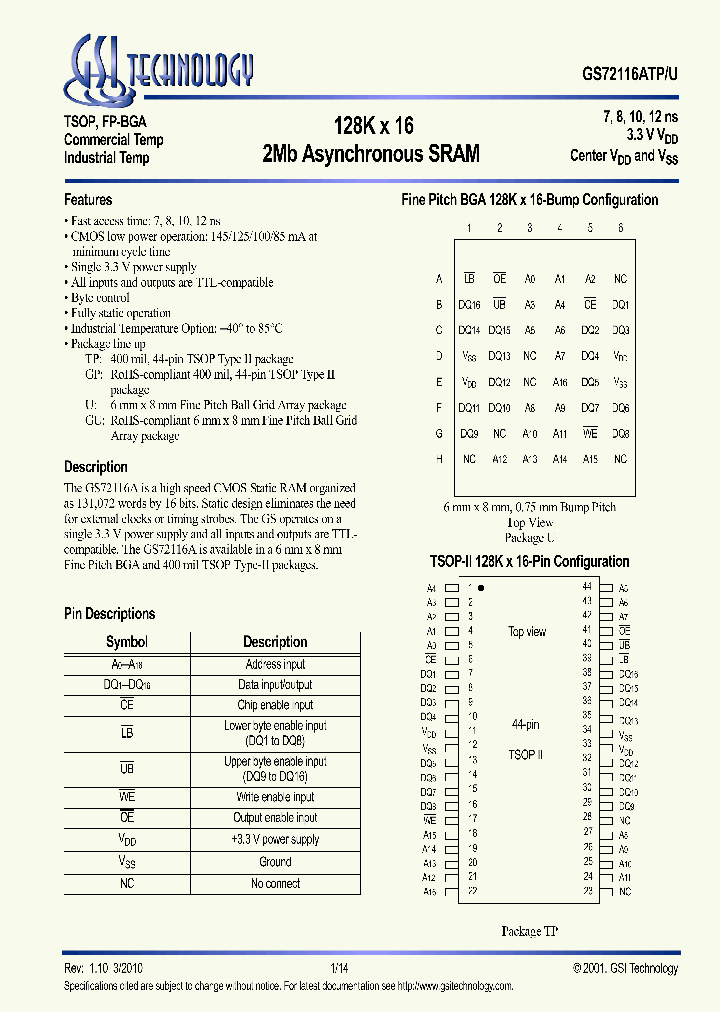 GS72116AGP-10I_6642138.PDF Datasheet