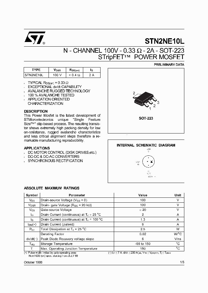 -STN2NE10L_6648599.PDF Datasheet