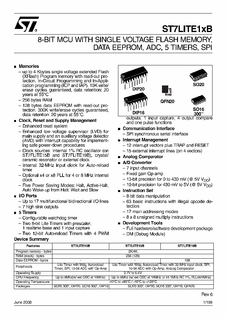 ST7FLITE10BF1B6_6654700.PDF Datasheet