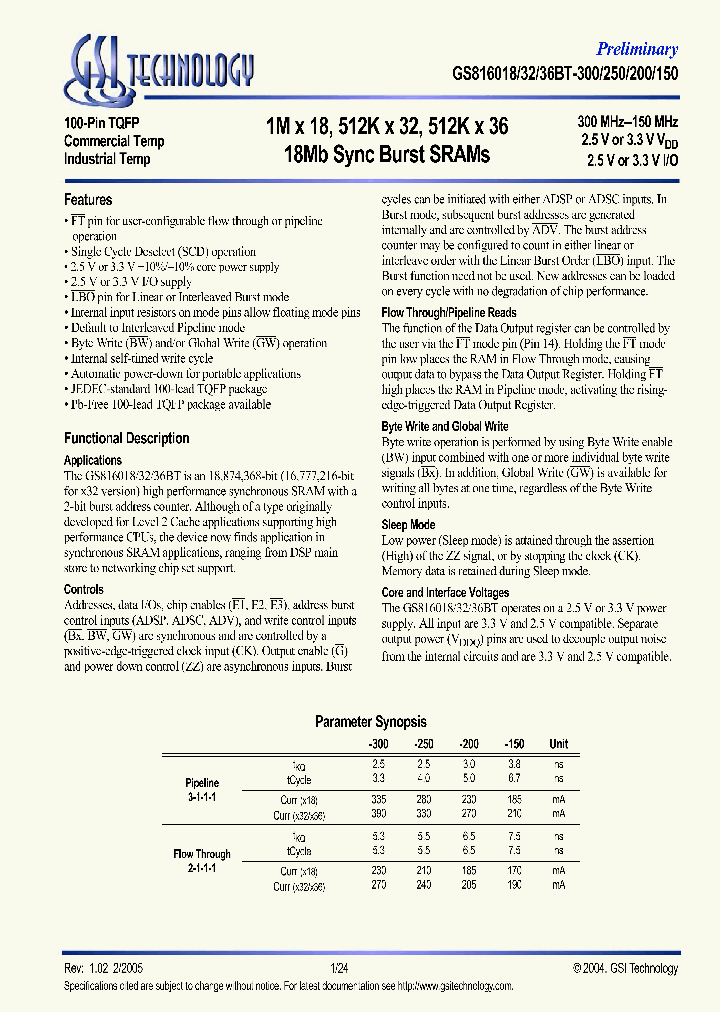 GS816018BGT-300I_6673037.PDF Datasheet