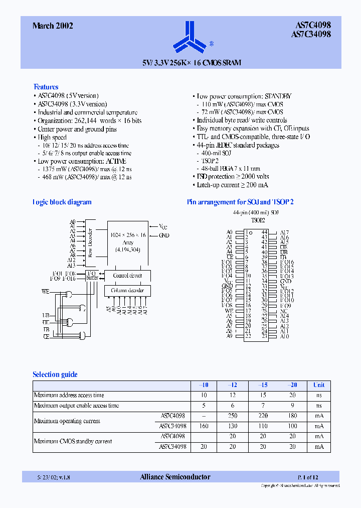 AS7C34098-12B2I_6677856.PDF Datasheet
