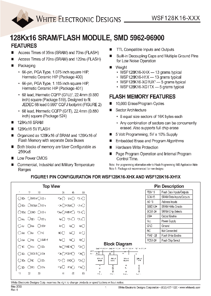 WSF128K16-72G1TC_6695967.PDF Datasheet