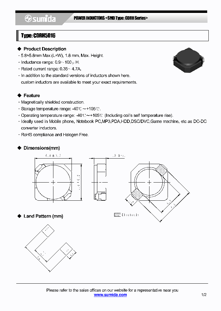 CDRH5D16NP-2R2NB_6696895.PDF Datasheet