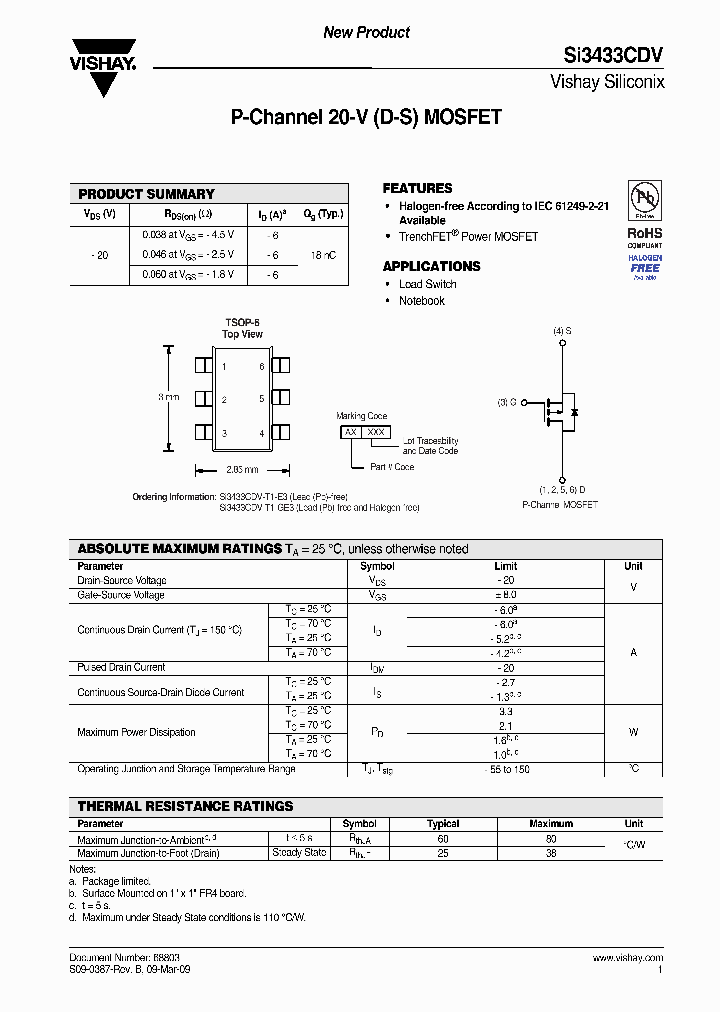 SI3433CDV-T1-GE3_6910825.PDF Datasheet