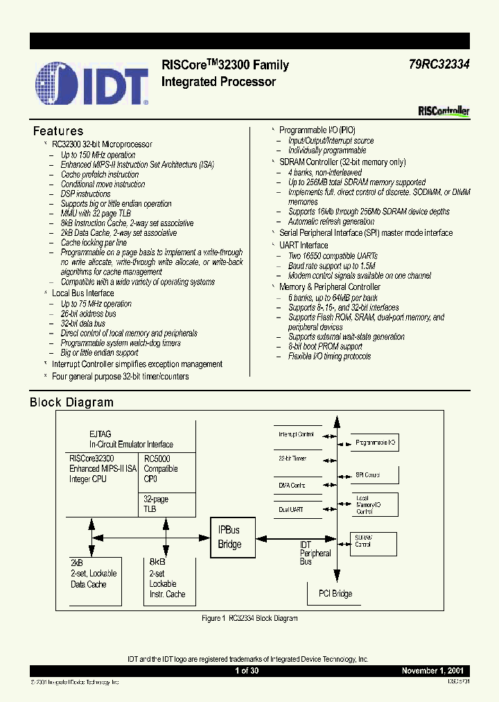 IDT79RC32V334-100BB8_6705581.PDF Datasheet