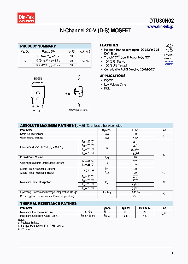 DTU30N0213_6927624.PDF Datasheet