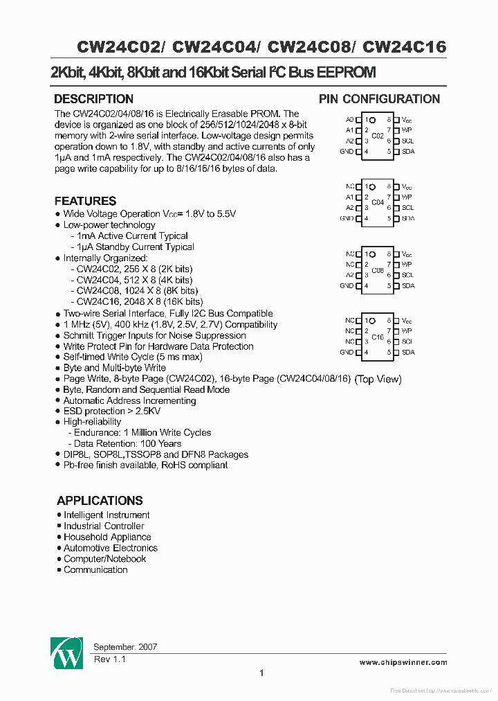 CW24C02_6929217.PDF Datasheet