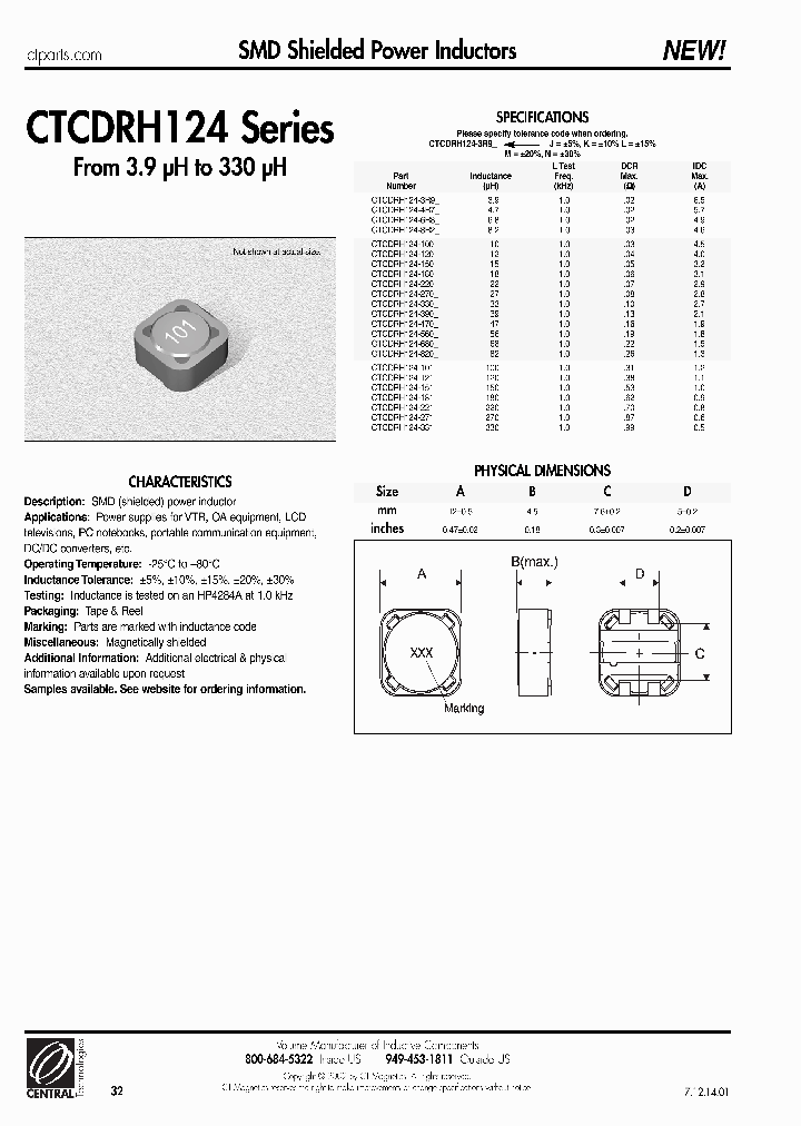 CTCDRH124-390K_6737906.PDF Datasheet