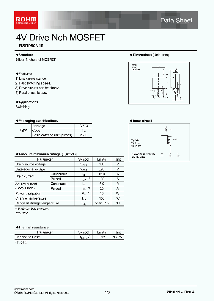 RSD050N10TL_6751943.PDF Datasheet