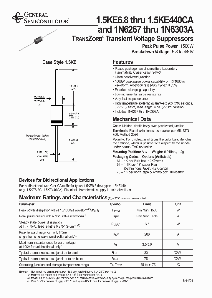 15KE160C51_6764339.PDF Datasheet
