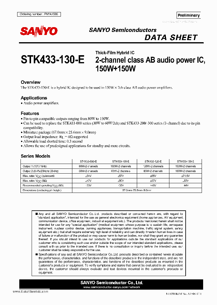STK433-130-E_6943901.PDF Datasheet Download --- IC-ON-LINE