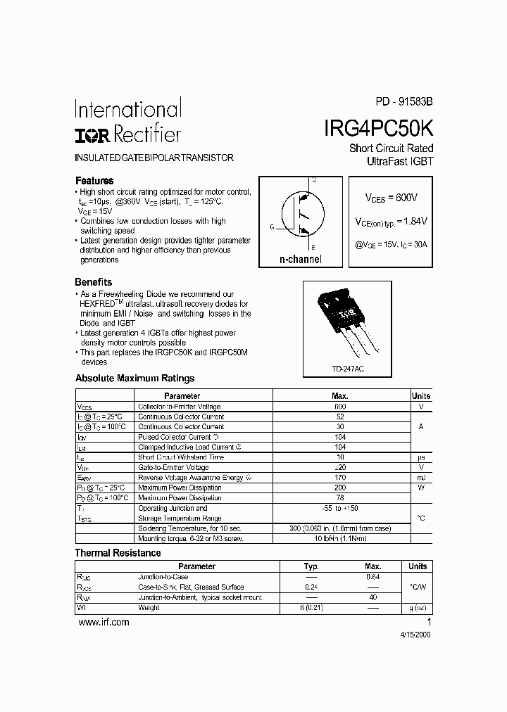 IRG4PC50KD_6801248.PDF Datasheet