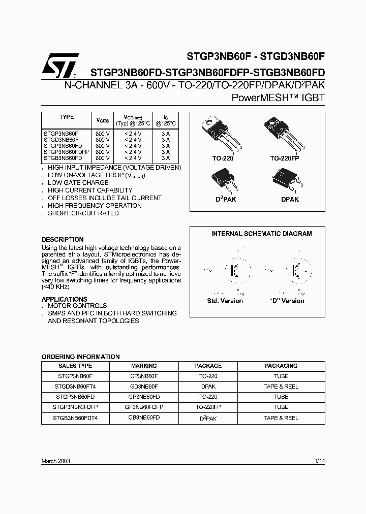 STGP3NB60FDFP_6802660.PDF Datasheet