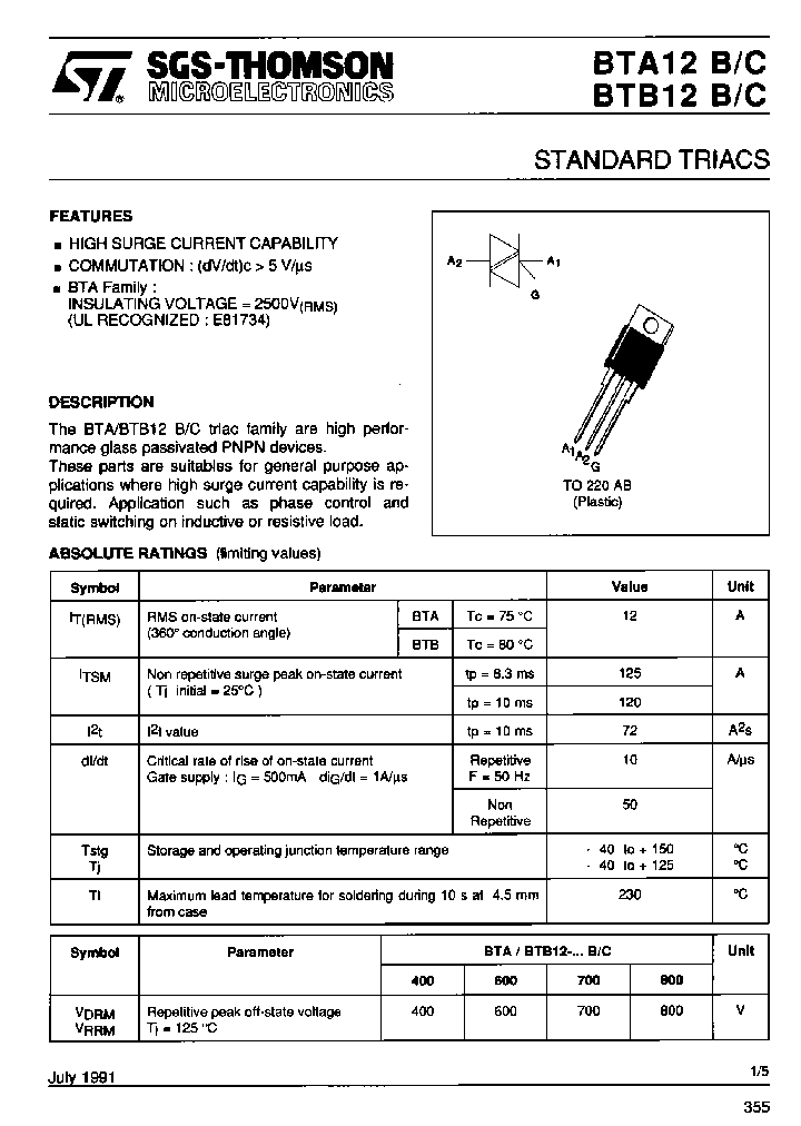 BTA12-600BF2_6823103.PDF Datasheet