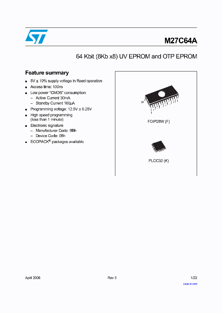 M27C64A-15F1_6863203.PDF Datasheet