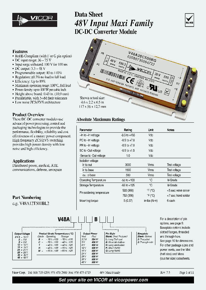 V48A24T500BF2_6882895.PDF Datasheet