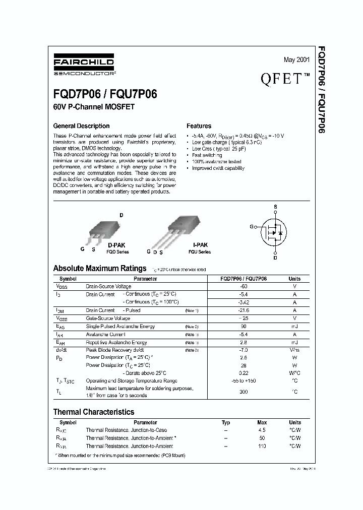 FQU7P06TU_6885539.PDF Datasheet