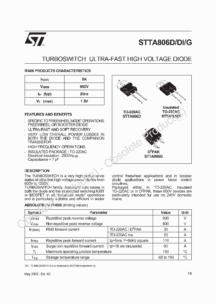 STTA806D_6908242.PDF Datasheet