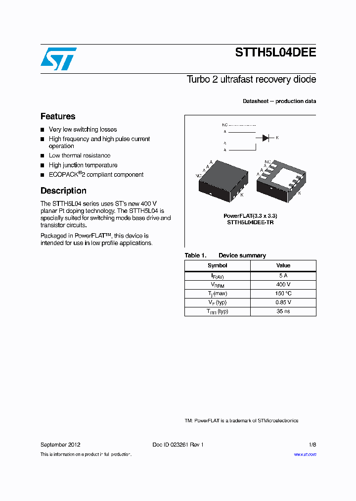 STTH5L04DEE_6961487.PDF Datasheet