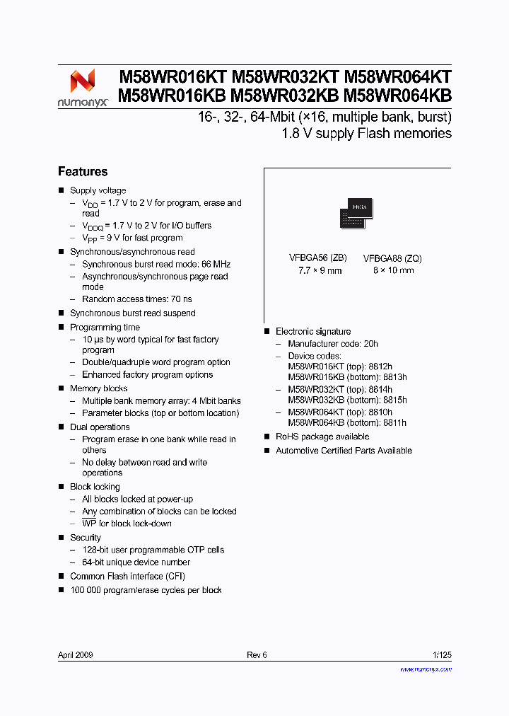 M58WR064KB70ZB6E_6937448.PDF Datasheet