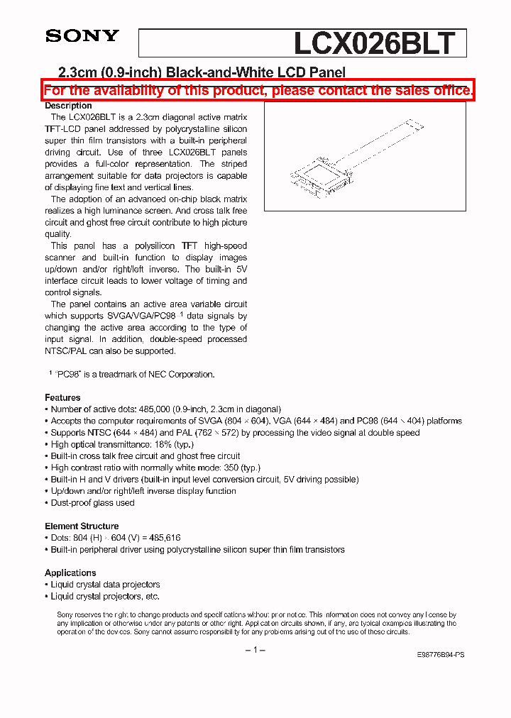 SONYCORPORATION-LCX026BLT_6946284.PDF Datasheet