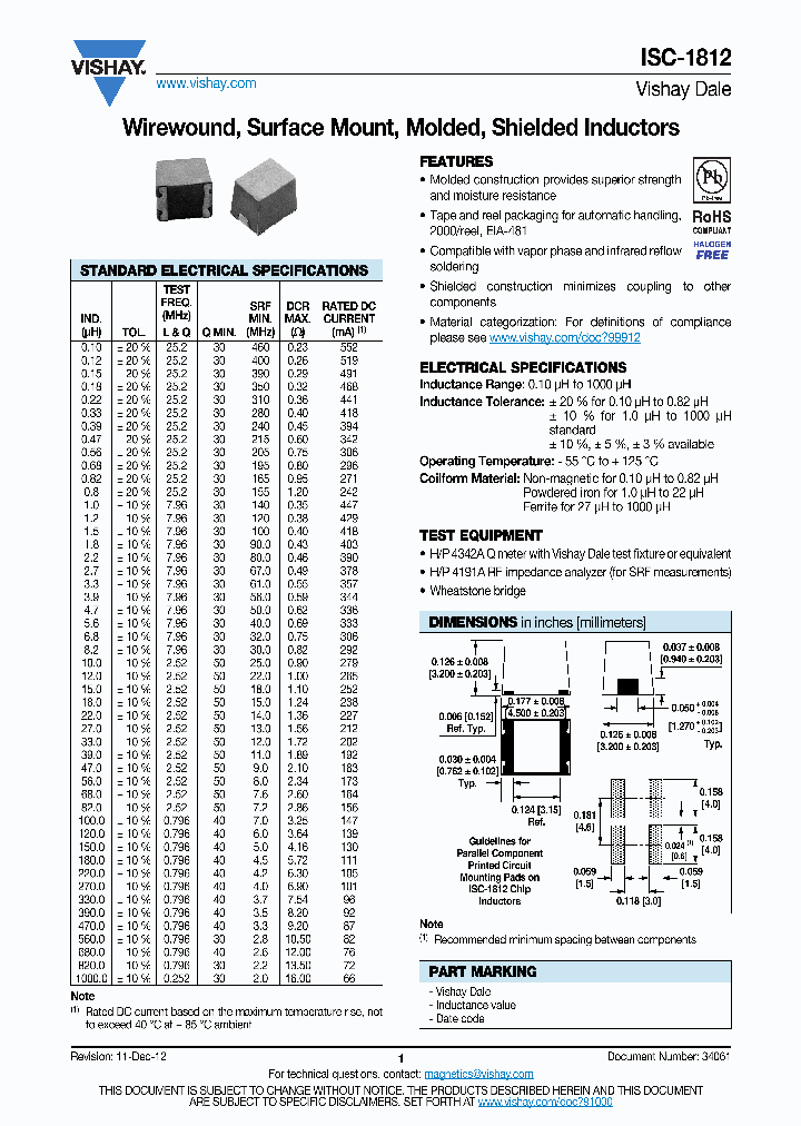 ISC1812BN8R2K_6969627.PDF Datasheet Download --- IC-ON-LINE