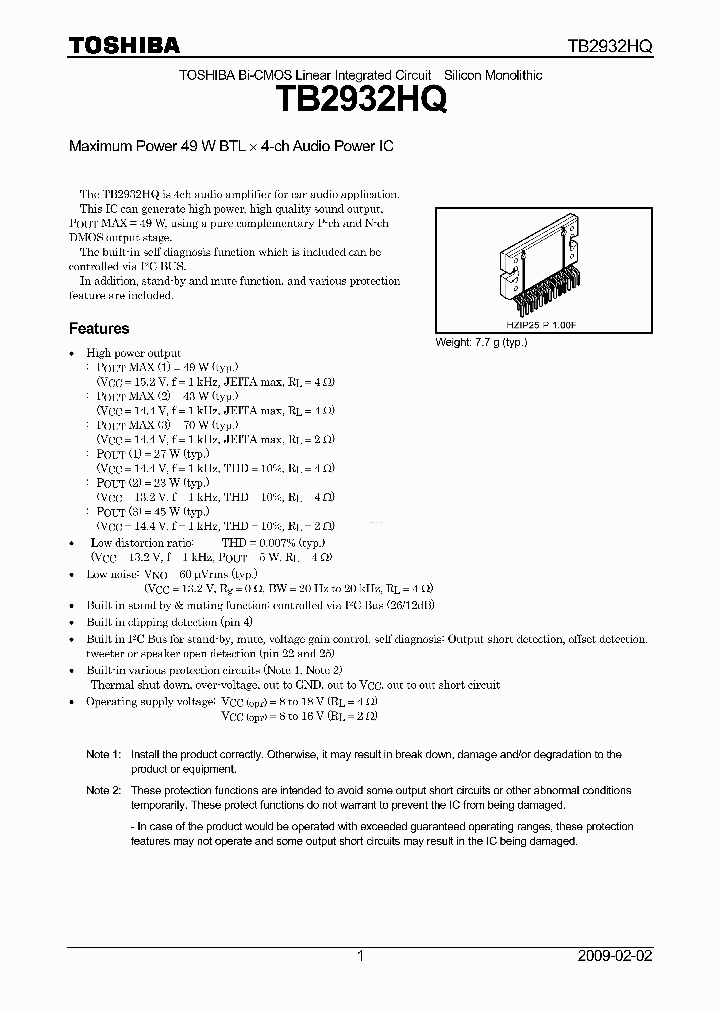 TB2932HQ_6972331.PDF Datasheet Download --- IC-ON-LINE