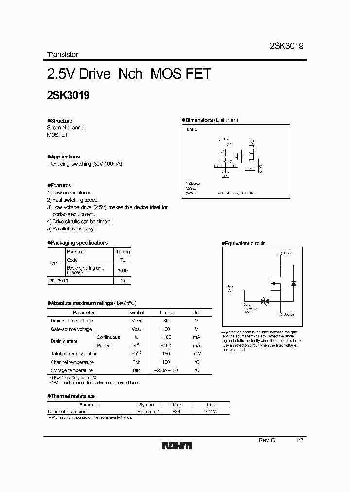 2SK3019TL_6988728.PDF Datasheet Download --- IC-ON-LINE