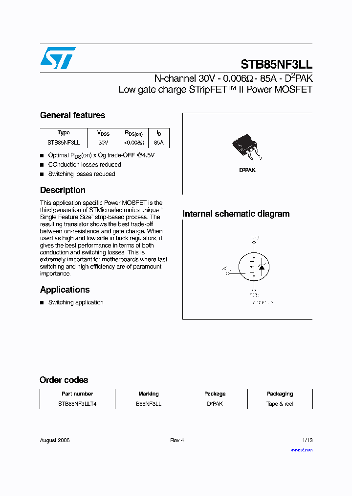 STB85NF3LL_6988716.PDF Datasheet