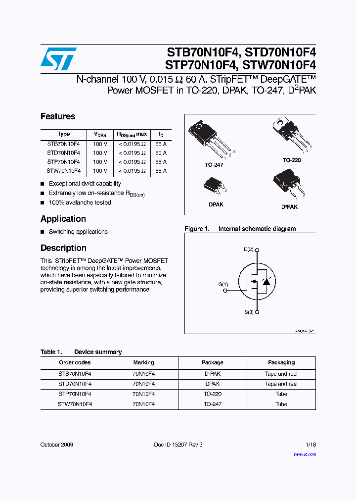 STP70N10F4_6997228.PDF Datasheet