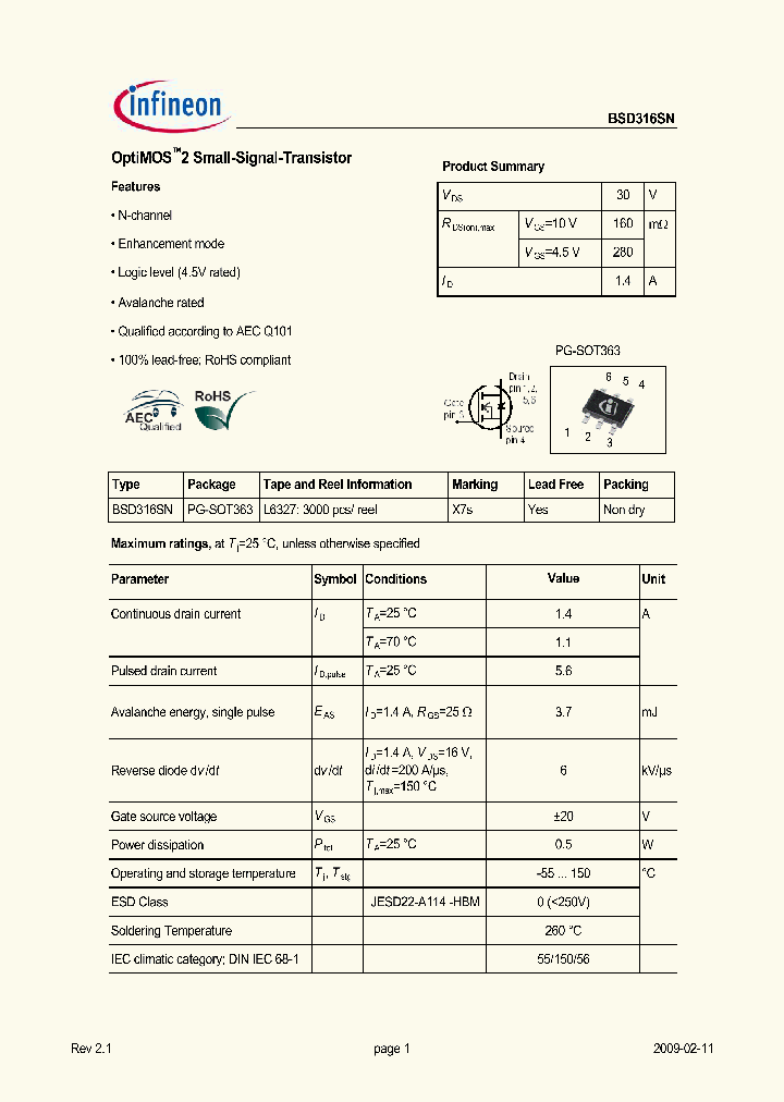 BSD316SN_7004449.PDF Datasheet