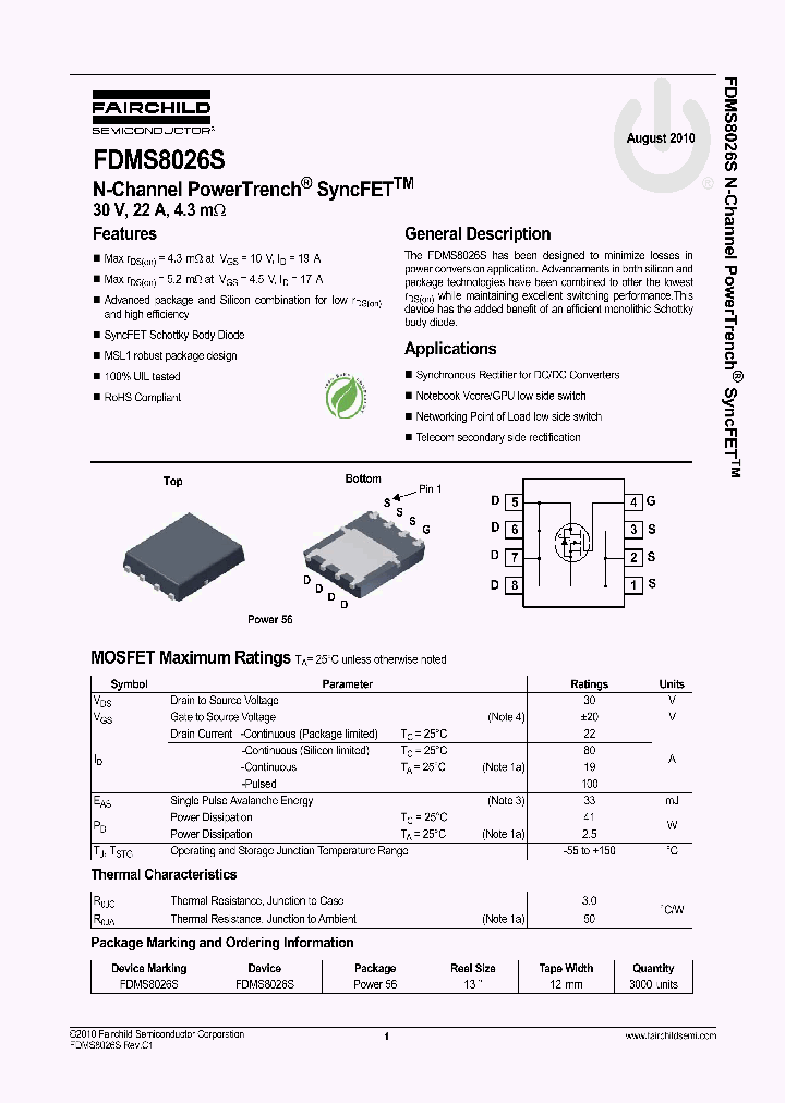 FDMS8026S_7008817.PDF Datasheet