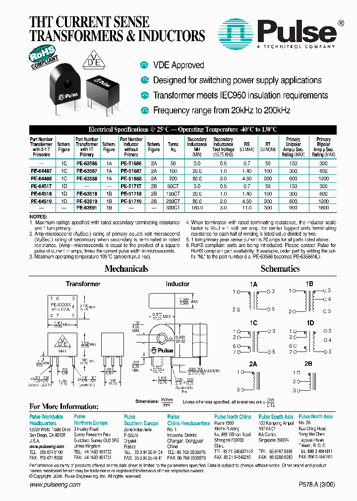 PE-51687NL PE-51687NL Pulse Electronics Power Transformers Pack of 10 