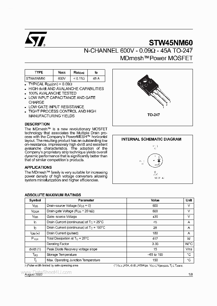 STW45NM60_7029662.PDF Datasheet