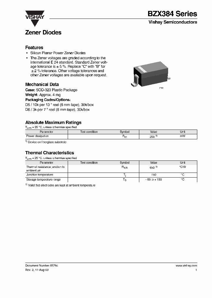 VISHAYSEMICONDUCTORS-BZX384B30-D5_7036044.PDF Datasheet