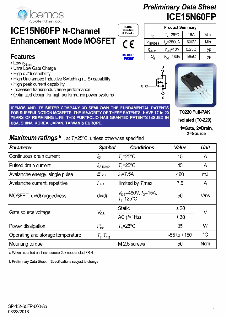 ICE15N60FP_7049024.PDF Datasheet